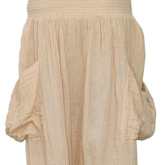 Free People Walk On Fire Pant Pull On Endless Summer Smocked L - Picture 4 of 5